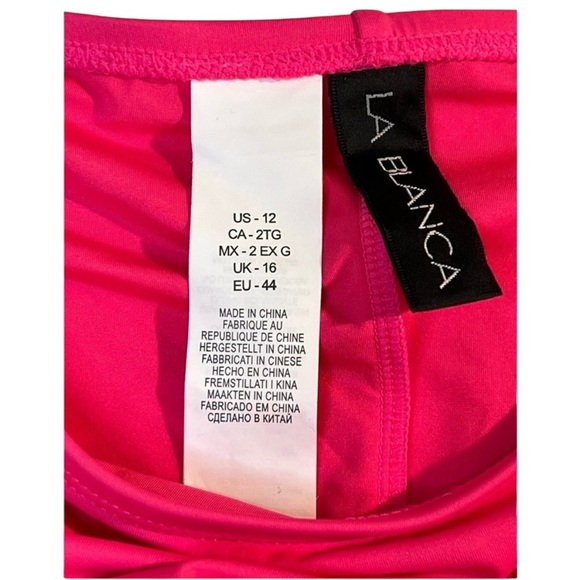 La Blanca Island Goddess Side Shirred Hipster Bottom, Pop Pink, Size 12, NWOT - Picture 9 of 9